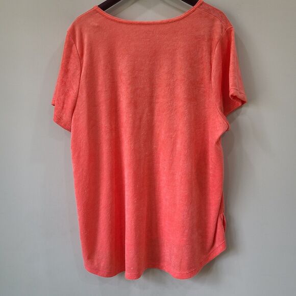 Comfort Code Cuddl Duds Womens Pajama Short Set Size 2X Coral Pink Terry Cloth - Picture 5 of 14